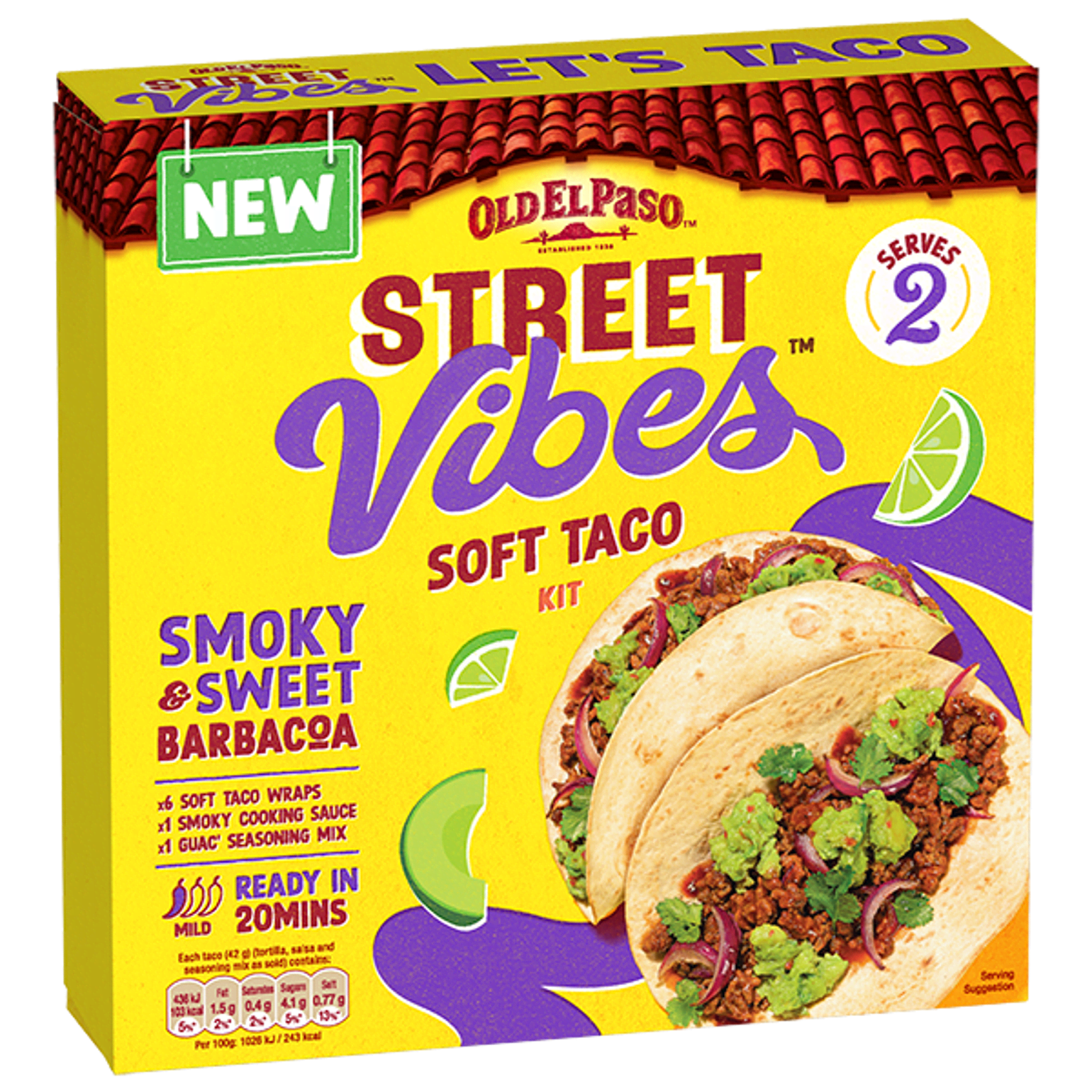 A pack of Old El Paso Street Vibes Barbacoa Soft Taco Kit 255g